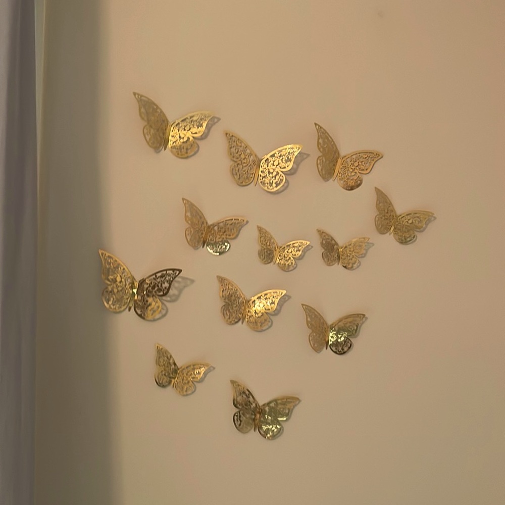 SHEIN Butterfly Sticker Decoration! Gold